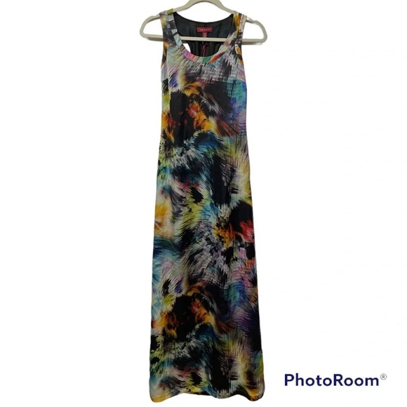 Ted Baker maxi dress multicolored abstract print - Picture 1 of 9